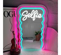 Panneau néon à DEL ondulé à intensité variable pour décoration murale, décoration murale, chambre de fille, fête, mariage, studio, cadeau d'anniversaire, salle de maquillage