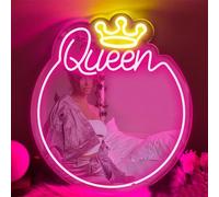 Panneau néon à LED avec interrupteur pour chambre à coucher, salon de beauté, salon, coiffeuse, décoration murale avec interrupteur (41 x 46 cm)