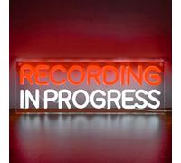 Panneau néon à LED réglable avec inscription « Recording In Progress » - Décoration de studio - Décoration de studio - Panneau LED pour chambre à coucher