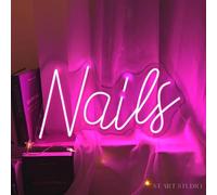 Panneau néon à ongles, panneau néon LED personnalisé, salon de manucure, décoration murale néon pour salon de beauté, panneau de bienvenue pour salle de bain, art de beauté néon