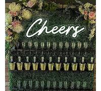 Panneau néon Cheers alimenté par USB avec interrupteur à intensité variable panneau néon LED pour décoration de fond mural panneau lumineux néon pour bar fête d'anniversaire mariage 38,1 x 14 cm