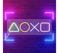 Panneau néon coloré pour joueur - Commutation USB - Letter Gamer - Lumière néon LED - Lumière néon de jeu - Décoration murale pour gamer, streamer, adolescent, garçon, chambre d'enfant