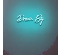 Panneau néon Dream Big - Décoration murale motivante pour chambre à coucher ou bar - Décoration murale pour bureau et maison