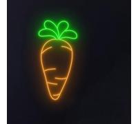 Panneau néon en forme de carotte - Décoration murale de chambre - Lumière LED Happy Easter