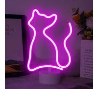 Panneau Néon En Forme De Chat,Alimentation Usb Ou 3 Piles Aa,Lumières Led,Décoration De Table,Décoration Murale De Chambre De Fille,Cadeau D'anniversaire D'enfant,Fournitures De Fête De Mariage