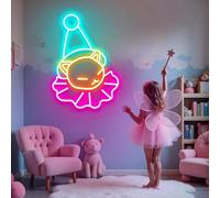 Panneau néon en forme de chat clown, applique murale LED, décoration de chambre esthétique, cadeau pour amoureux des chats, panneaux d'animaux, décoration murale pour amoureux des animaux