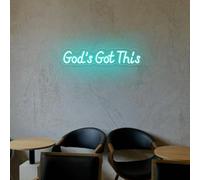 Panneau néon « God's Got This » - Décoration religieuse de la Bible - Cadeau religieux pour les amis - Décoration d'intérieur néon