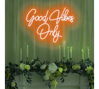Panneau néon Good Vibes Only/Good Vibes/panneau néon personnalisé/panneau néon de mariage fait à la main, décoration de fête d'anniversaire, décoration d'intérieur LED, panneau de bar, veilleuses