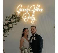 Panneau néon Good Vibes Only/Good Vibes/panneau néon personnalisé/panneau néon de mariage fait à la main, décoration de fête d'anniversaire, décoration d'intérieur LED, panneau de bar, veilleuses