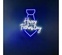 Panneau néon « Happy Father's Day » - Décoration de fête des pères - Panneau LED « Best Dad »