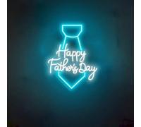 Panneau néon « Happy Father's Day » - Décoration de fête des pères - Panneau LED « Best Dad »