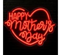 Panneau néon « Happy Mother's Day » - Cadeau de fête des mères - Avec variateur d'intensité - Alimentation USB 5 V - Avec variateur d'intensité - Décoration murale pour maman