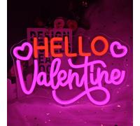 Panneau néon Hello Valentine, panneau LED pour décoration murale, décoration murale en forme de cœur pour les amateurs de fête, maison, club, bar