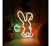 Panneau néon lapin de Pâques pour décorations de Pâques, décoration d'intérieur, décoration murale, cadeaux pour adolescentes et filles