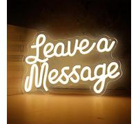 Panneau néon « Leave a Message » - Décoration murale - Panneau de bienvenue - Alimenté par USB pour décoration de salon et toile de fond de mariage (21,3 x 31,8 cm)