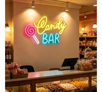 Panneau néon LED Candy Bar pour décoration de fête - Pour salon de manucure - Pour salon de manucure - Pour salon de manucure - Thème japonais