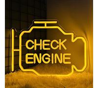 Panneau néon LED Check Engine - Éclairage de garage personnalisé, décoration murale alimentée par USB pour cave, chambre à coucher, atelier de réparation automobile, cadeau d'anniversaire idéal pour