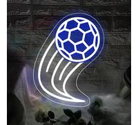 Panneau néon LED de football pour décoration de chambre de garçon, bar, caverne d'homme - Éclairage LED de ballon de sport réglable pour la chambre d'enfant, décoration de fête d'anniversaire pour
