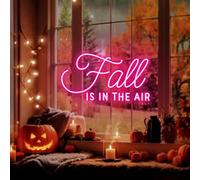 Panneau néon LED « Fall is in The Air » - Décoration d'intérieur - Décoration de fête de jardin d'automne - Décoration murale de porte de Thanksgiving