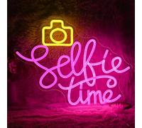 Panneau néon LED jaune pour décoration murale - Alimenté par USB - Intensité variable - Pour studio photo, chambre à coucher, chambre d'amant, cadeau de fête (42 x 32 cm)