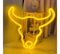 Panneau néon LED motif vache cowboy occidental mignon panneau lumineux pour mur chambre dortoir bar comptoir fête décoration indienne LED cowhead néon veilleuses USB et piles