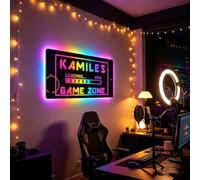 Panneau néon LED personnalisable en acrylique avec nom de joueur - Décoration RVB 7 couleurs pour salle de jeux, parfaite pour les salles de jeux en direct