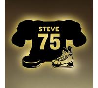 Panneau néon LED Personnalisé en Jersey de Hockey sur glace pour Décoration Murale, 16 Couleurs de Lumière avec Télécommande, Décoration Chambre, Sportive, Fête, Bar, Cadeau Fan de Hockey sur glace