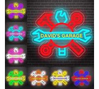 Panneau néon LED personnalisé pour garage, atelier, garage, décoration murale pour papa, homme, mari