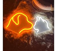 Panneau néon LED super lumineux en acrylique fait à la main pour chien, chat, taille 40 x 19,8 cm, joli panneau néon pour vitrine, magasin, bar à bière, boîte de nuit, cadeau d'ouverture