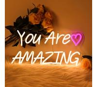 Panneau néon LED « You Are Amazing » - Intensité variable - Alimenté par USB - Pour décoration murale, chambre de fille, salon, mariage, fête d'anniversaire, cadeau de Noël (U R Amazing)