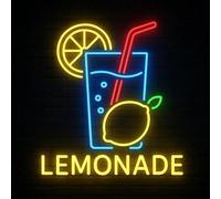 Panneau néon limonade, panneau en verre de limonade, panneau lumineux en verre, panneaux de tranche de citron