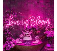 Panneau néon Love in Bloom, lumière de mariage personnalisée, panneaux LED pour toile de fond de mariage, faveurs faites à la main, lampe promposale