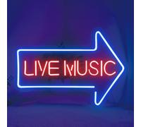 Panneau Néon Musique Pour Décor Murale,Panneau LED Live Music Pour Concert Studio De Musique Bar Et Soirée,Éclairage Coloré Réglable Cadeau Pour Musiciens Femmes Et Hommes Alimenté Par USB (15"*10.6")