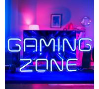 Panneau néon Neon Game Zone de Gamer Alimenté par USB Enseigne Lumineuse Decor Cool Néon Murale pour Salle de Jeux, jeu de compétition, zone de gaming Chambre Bar Enfants Cadeau Décoration de Fête