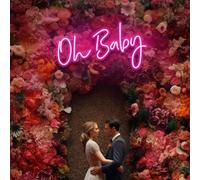 Panneau néon « Oh Baby », lumière personnalisée pour décorations de fête prénatale, décoration de chambre d'enfant ou fête de révélation du sexe, art néon parfait pour fête de bébé