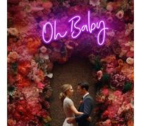 Panneau néon Oh Baby - Personnalisé - Pour demande en mariage