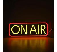 Panneau Néon On Air, Veilleuse LED Néon Connectée par USB, Panneau Lumineux de Diffusion/enregistrement en Direct, Panneaux LED Jaune Rouge Cool pour Studio, Mur, Club,