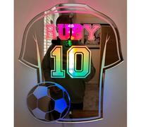Panneau néon personnalisé en jersey de football pour décoration murale, numéro de nom personnalisé, panneau lumineux à DEL pour chambre de garçon, bar, grotte d'homme, décoration néon à intensité
