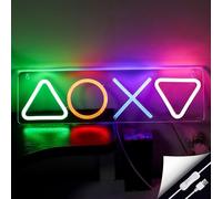 Panneau néon pour gamer, panneaux néon de jeu LED USB/interrupteur, décoration graphique, panneau, lampe de décoration de salle de jeu pour les joueurs et les streamers (jeu)