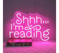 Panneau néon « Shhh I'm Reading », « Read Neon » pour décoration murale, décoration de coin de lecture, décoration d'étagère, lumières de bibliothèque 38,1 x 28,9 cm