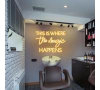 Panneau néon « This is Where The Magic Happens » - Décoration murale néon pour chambre à coucher