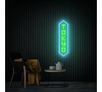 Panneau néon Tokyo, décoration murale Tokyo Japon, panneau mural de voyage, panneau LED Tokyo Cadeau personnalisé