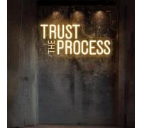 Panneau néon « Trust The Process » - Lumière LED personnalisée pour salle de sport - Citations de motivation - Décoration murale pour studio de fitness, bureau, cadeau pour les amateurs de gym