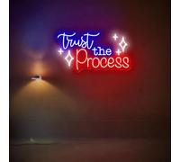 Panneau néon Trust The Process, panneau de motivation, lumière LED esthétique pour chambre à coucher, décoration murale avec citation positive