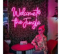 Panneau néon « Welcome To The Jungle » - Décoration murale à suspendre pour bar, fête, maison, chambre à coucher, panneau lumineux