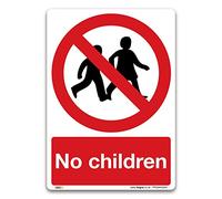 Panneau « No Children » - A5 - Autocollant en vinyle - Interdiction de sécurité