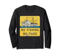 Panneau « No Fishing No Food » - Cadeau de Protestation pour l'agriculture et l'océan Manche Longue