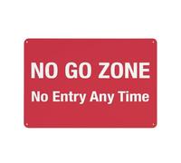 Panneau « No Go Zone No Entry Any Time » - Feuille réfléchissante en aluminium antirouille - Résistant aux intempéries - Imperméable - Facile à monter