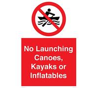 Panneau « No Launching Canoes, Kayaks or Gonflables » - 400 x 600 mm - A2P