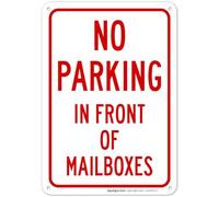Panneau « No Parking in Front of Mailboxes » - 25,4 x 17,8 cm - Aluminium 040 antirouille - Résistant à la décoloration - Fabriqué aux États-Unis Sigo Signs